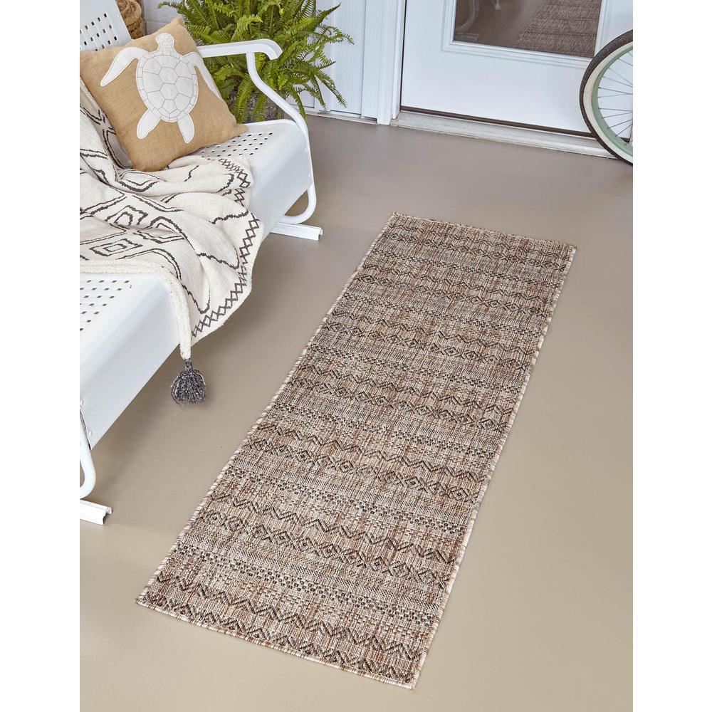 Unique Loom 8 Ft Runner in Brown (3162958). Picture 1