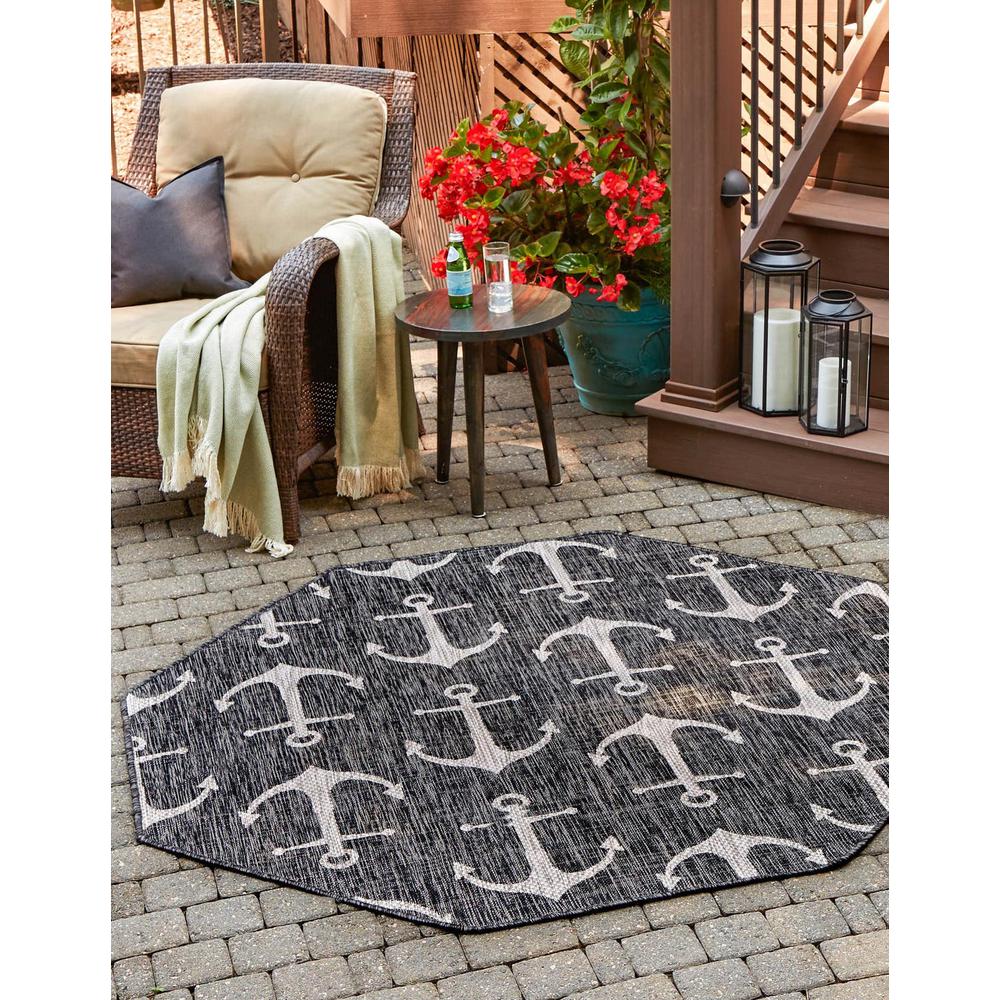 Unique Loom 5 Ft Octagon Rug In Charcoal 3162740