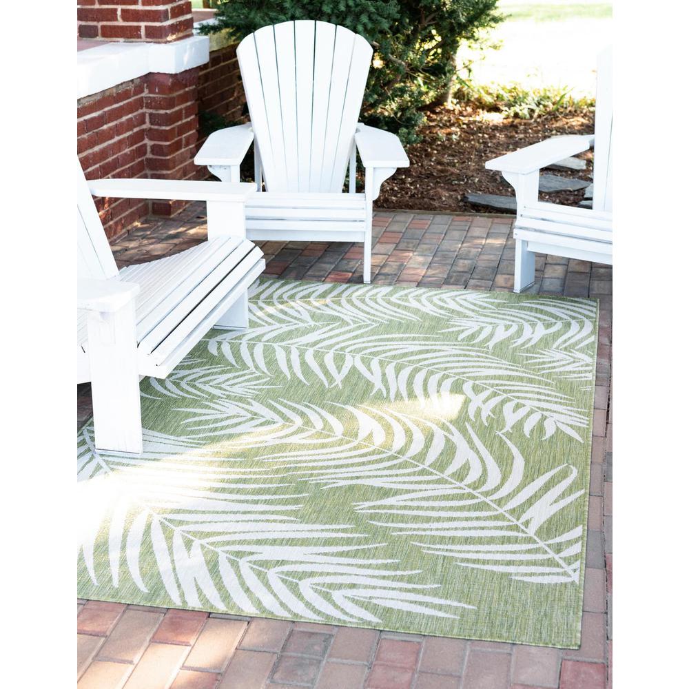 Outdoor Palm Rug, Green/Ivory (4' 0 x 6' 0). Picture 1