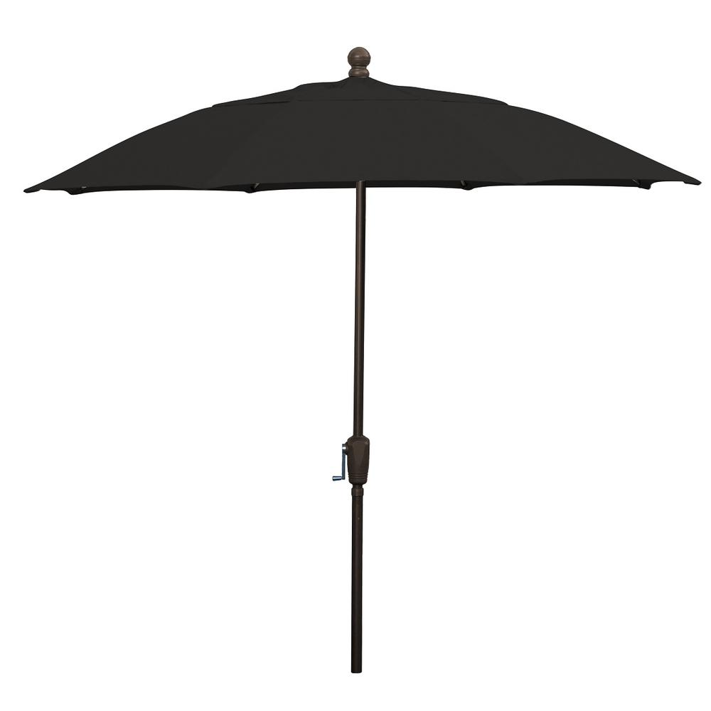 9' Oct Home Patio  Umbrella 8 Rib Crank Champagne Bronze with Black spun acrylic canopy. Picture 1