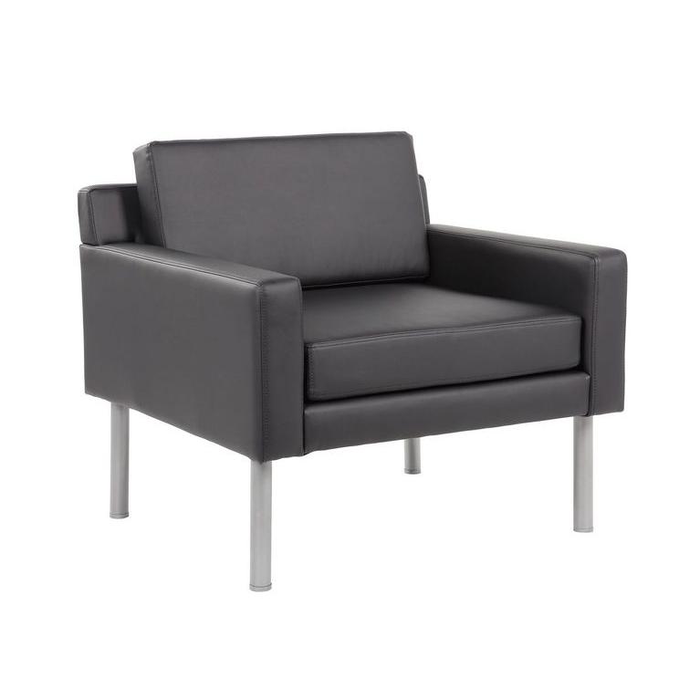Boss Black Antimicrobial Vinyl Lounge Chair. Picture 1
