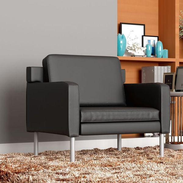 Boss Black Antimicrobial Vinyl Lounge Chair. Picture 2