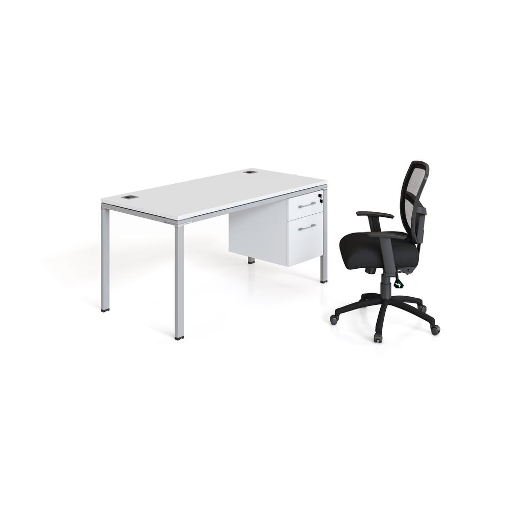 Single Desk With (1) Pedestal, 60" X 24" Desk Top (Ea). Picture 2