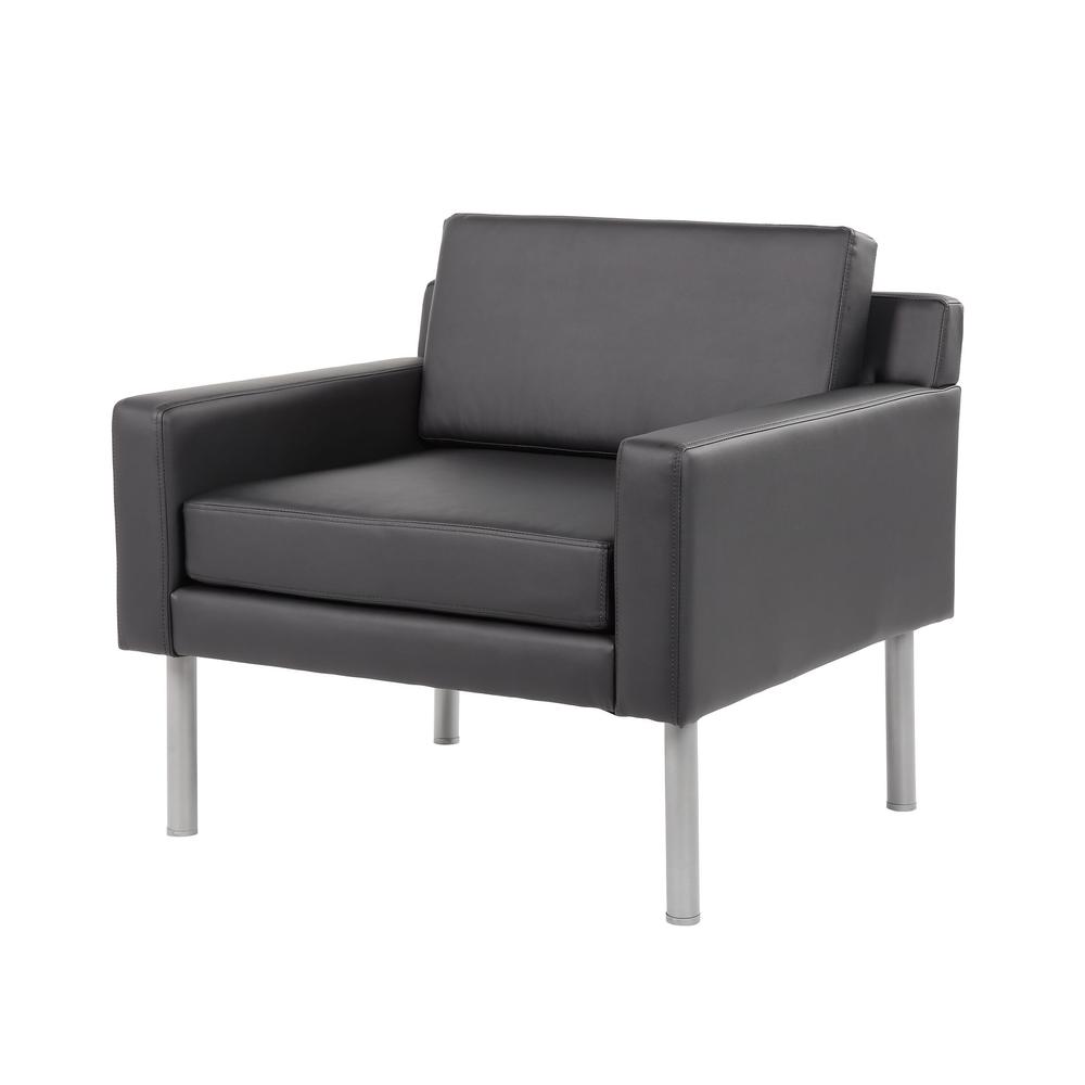Boss Black Antimicrobial Vinyl Lounge Chair. Picture 3