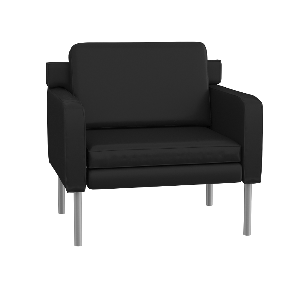 Boss Black Antimicrobial Vinyl Lounge Chair. Picture 7