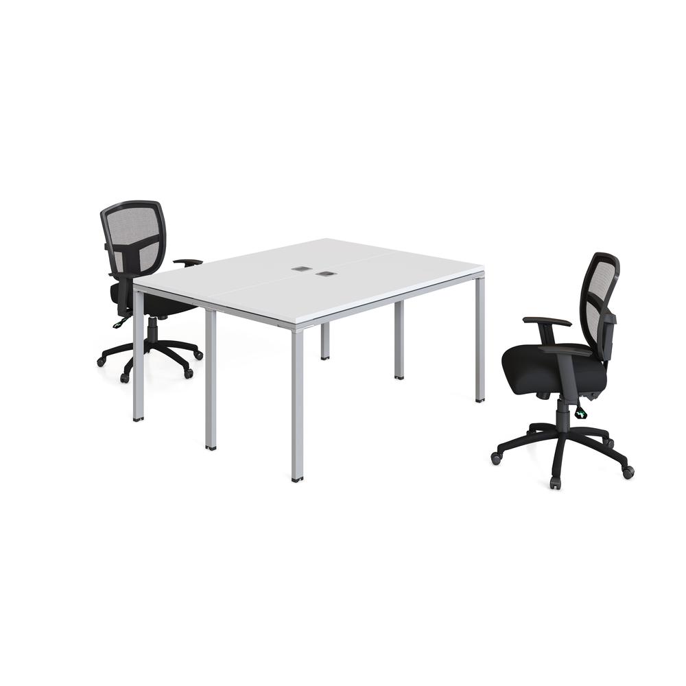 Double Desk, Face To Face, 66" X 24" Desk Top (Ea), White. Picture 2