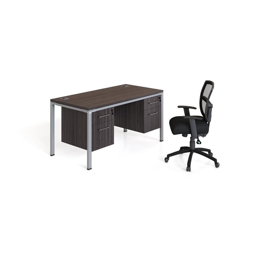 Single Desk With (2) Pedestals, 60" X 24" Desk Top. Picture 2