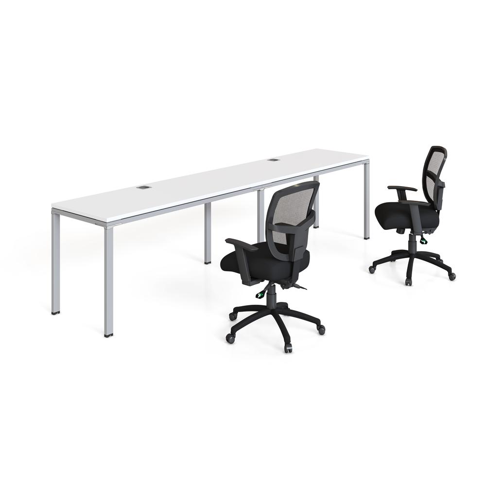 Double Desk, Side By Side, 66" X 24" Desk Top (Ea), White. Picture 2