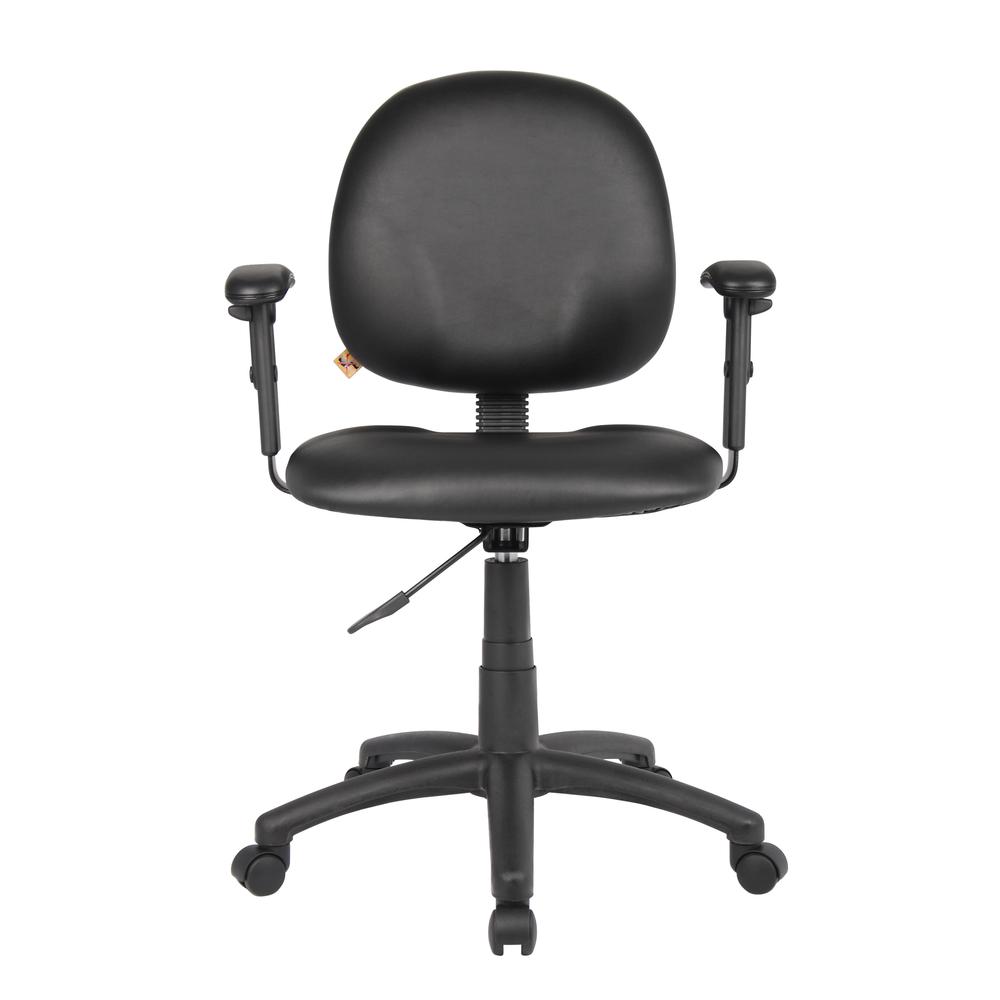 Boss Diamond Task Chair In Black Caressoft W/ Adjustable Arms. Picture 3