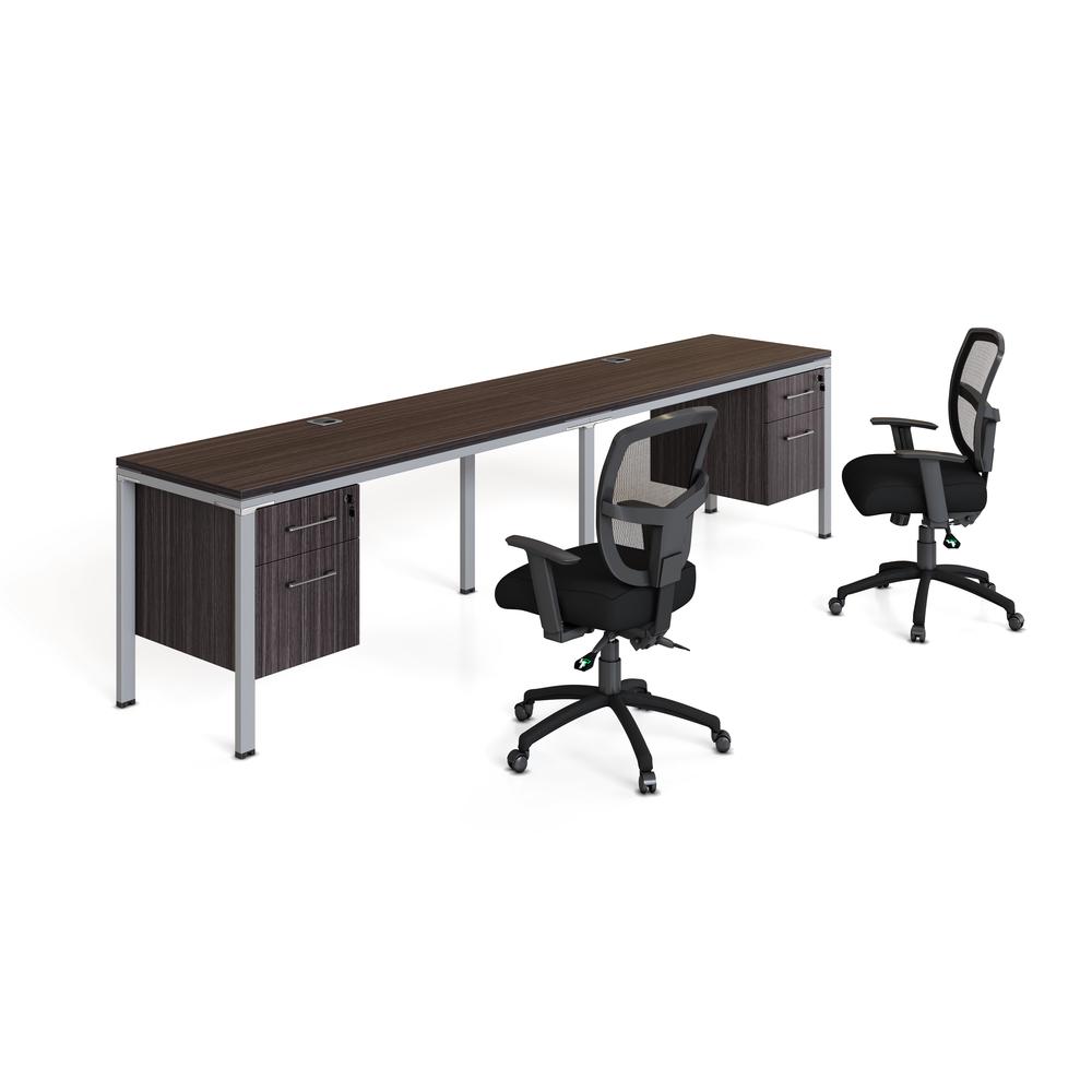 Double Desk, Side By Side With (2) Pedestals, 60" X 24". Picture 2