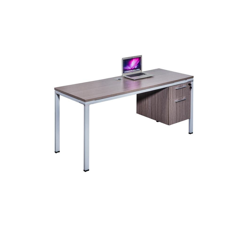 Single Desk With (1) Pedestal, 60" X 24" Desk Top (Ea). Picture 3