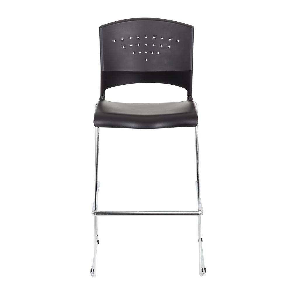 Boss Black Stool With Chrome Frame. Picture 6
