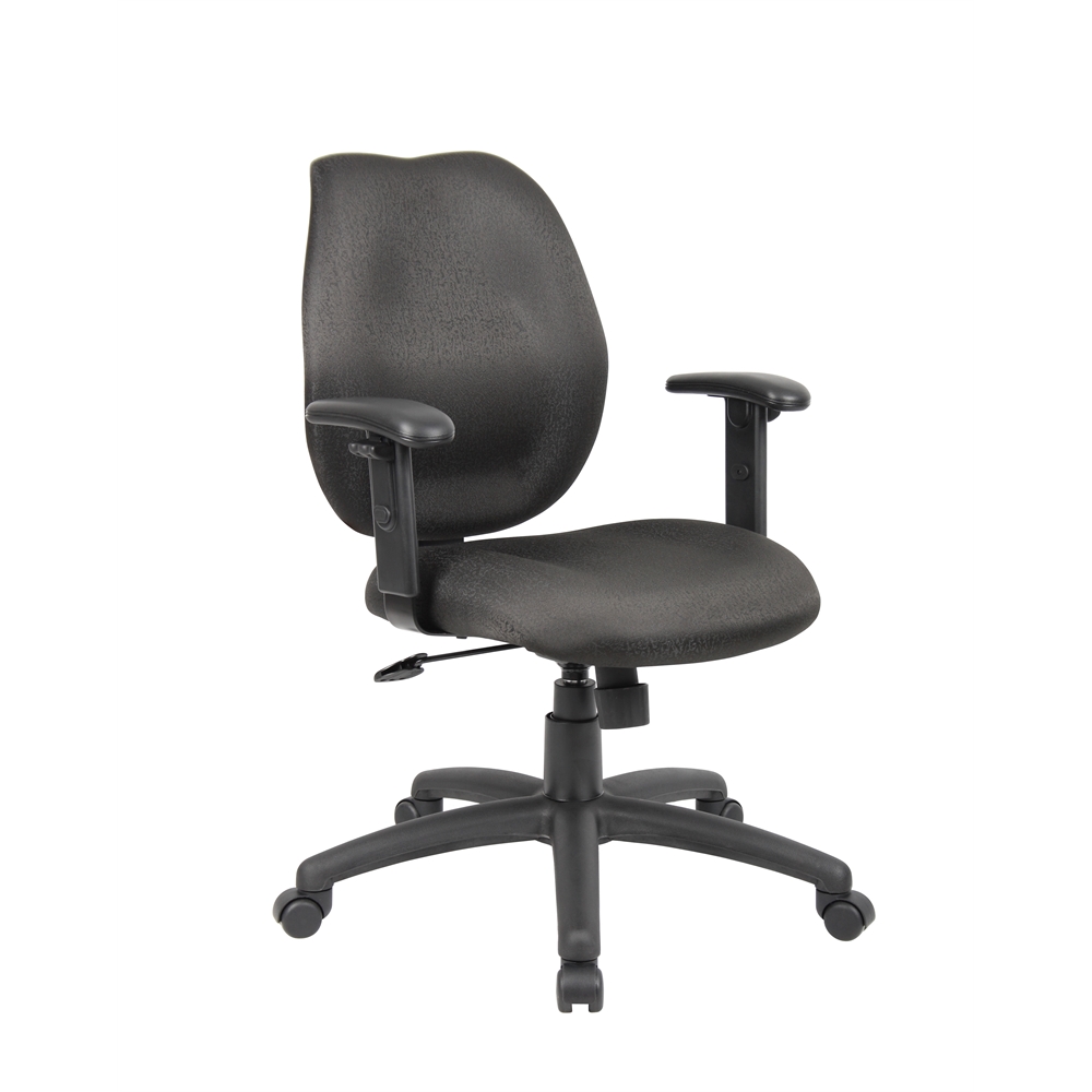 Boss Black Task Chair W/ Adjustable Arms. Picture 6