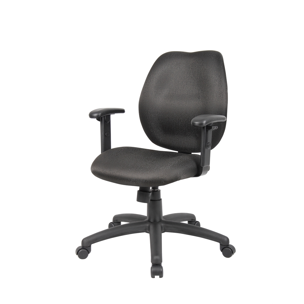 Boss Black Task Chair W/ Adjustable Arms. Picture 3
