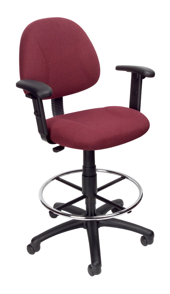 Boss Drafting Stool (B315-By) W/Footring And Adjustable Arms. Picture 1