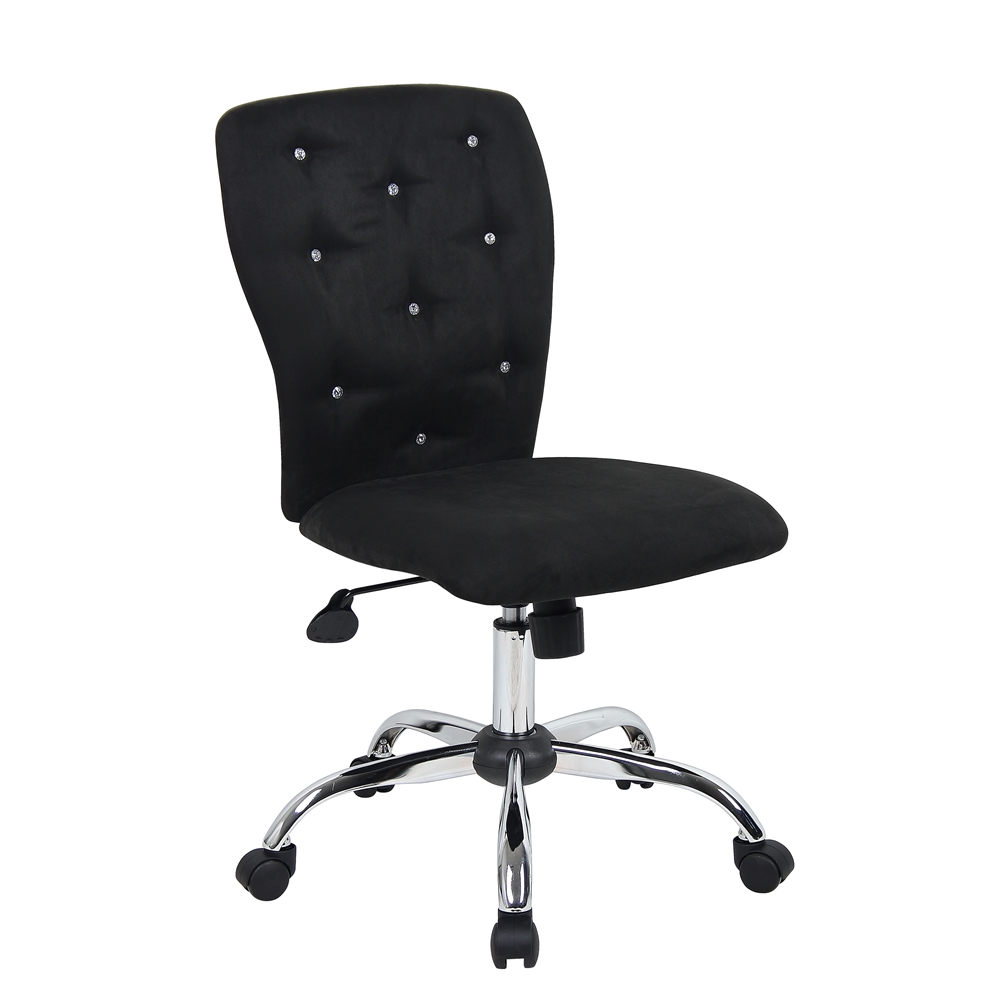 Tiffany Microfiber Chair-Black. Picture 1