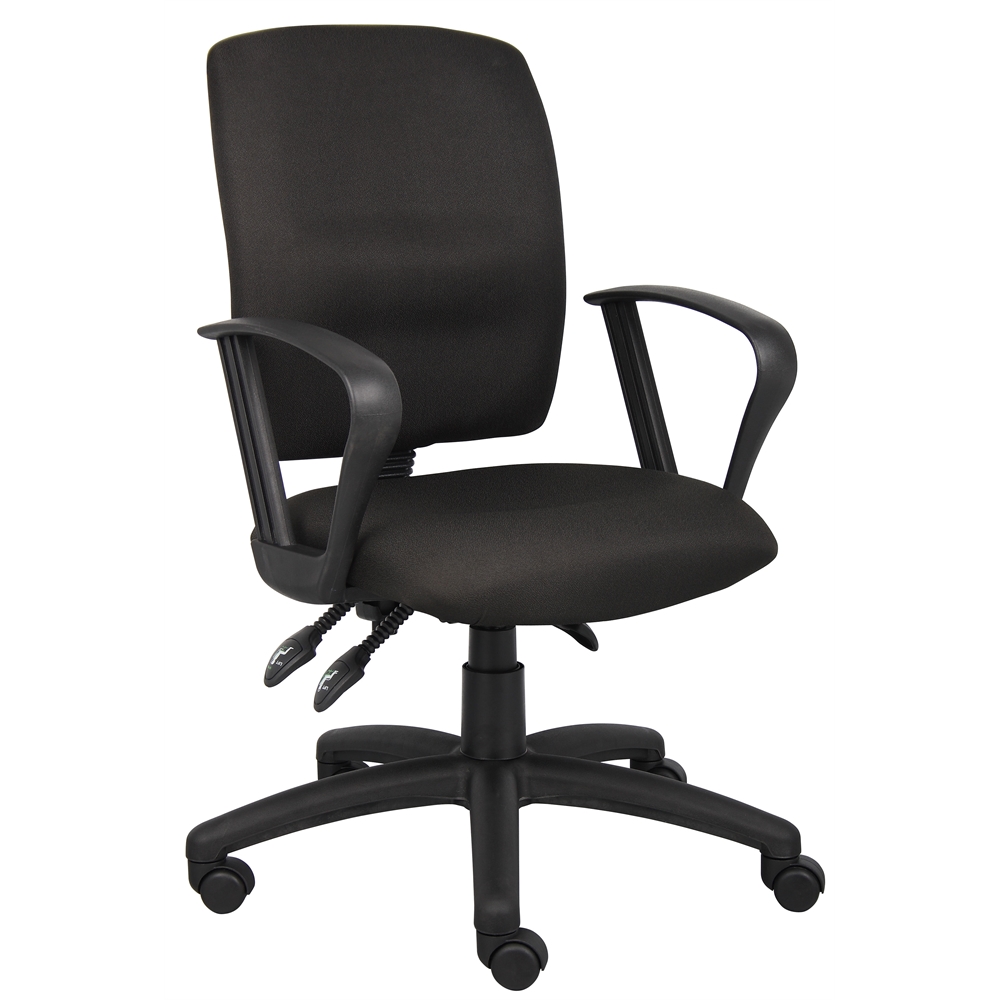 Boss Multi-Function Fabric Task Chair W/Loop Arms. Picture 4