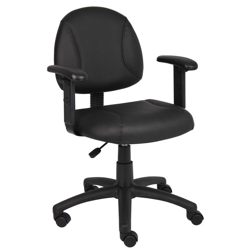 Boss Black Posture Chair W/ Adjustable Arms. Picture 1