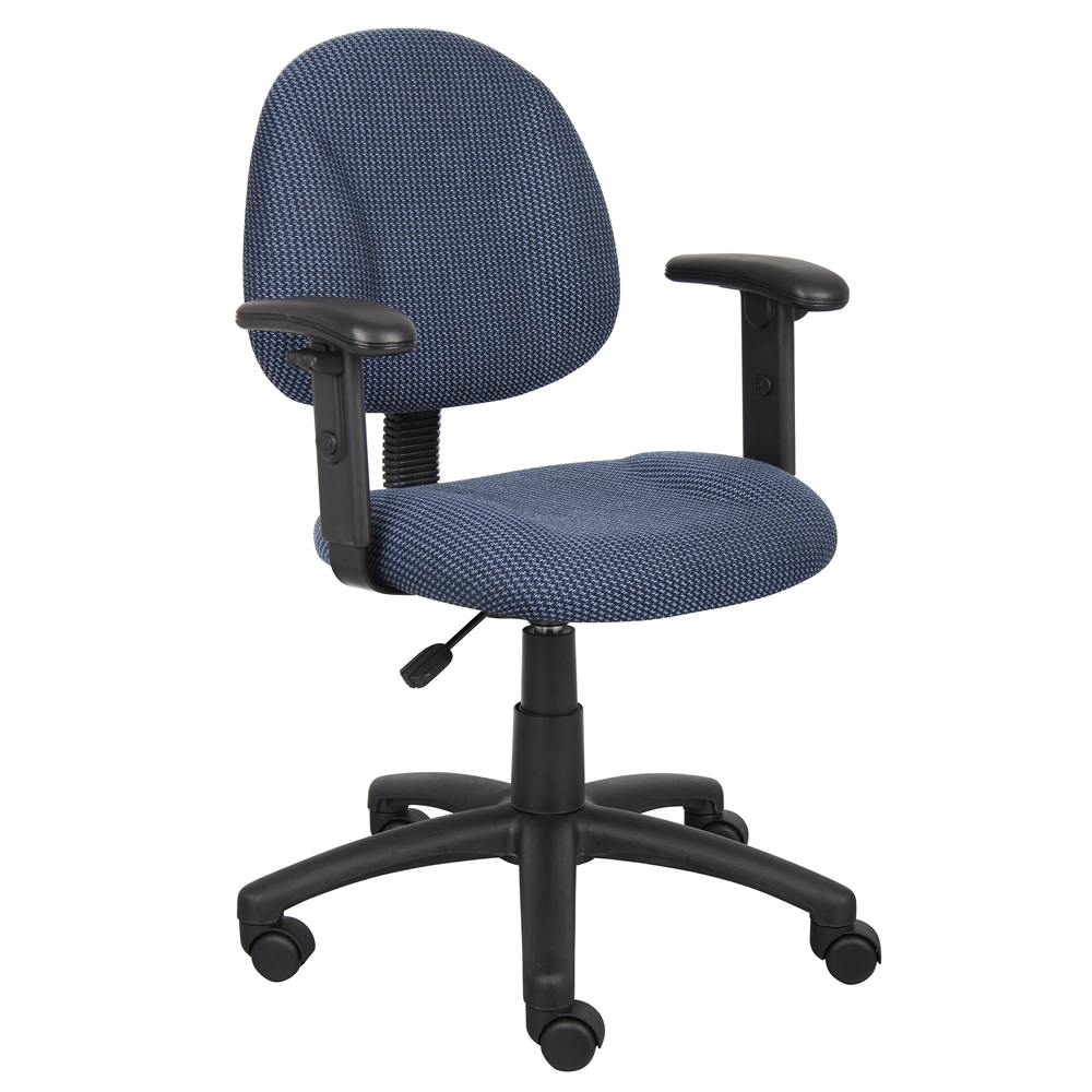 Boss Blue  Deluxe Posture Chair W/ Adjustable Arms. Picture 1
