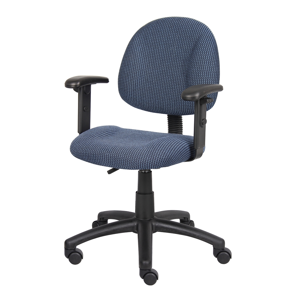 Boss Blue  Deluxe Posture Chair W/ Adjustable Arms. Picture 4