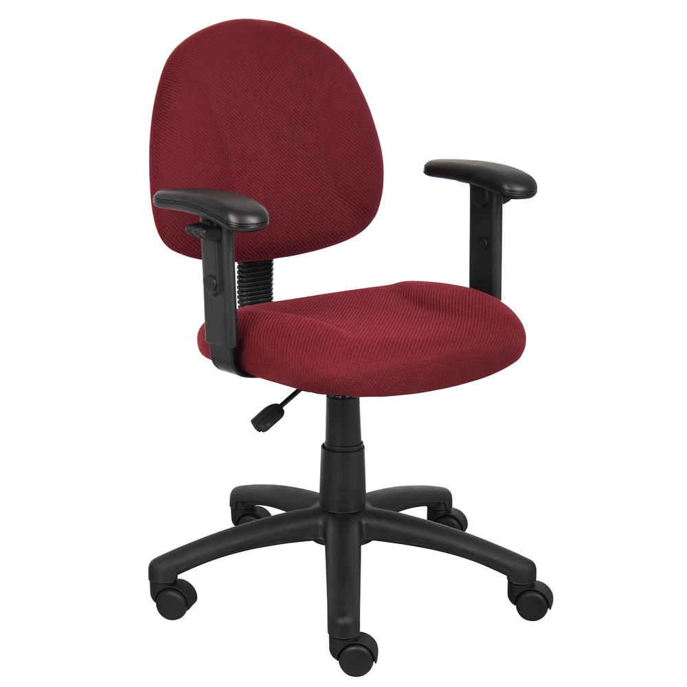 Boss Burgundy  Deluxe Posture Chair W/ Adjustable Arms. Picture 1
