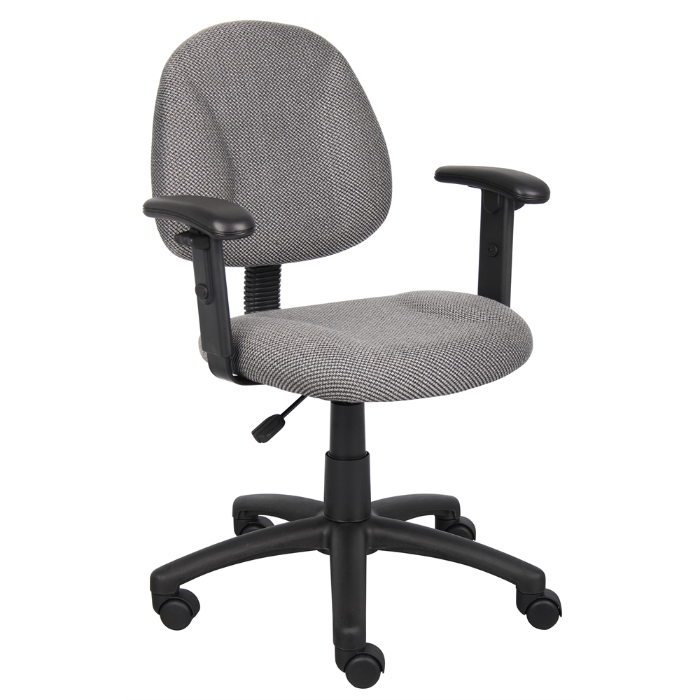 Boss Grey  Deluxe Posture Chair W/ Adjustable Arms. Picture 1
