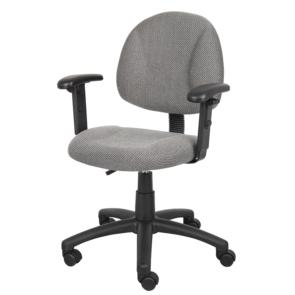 Boss Grey  Deluxe Posture Chair W/ Adjustable Arms. Picture 4