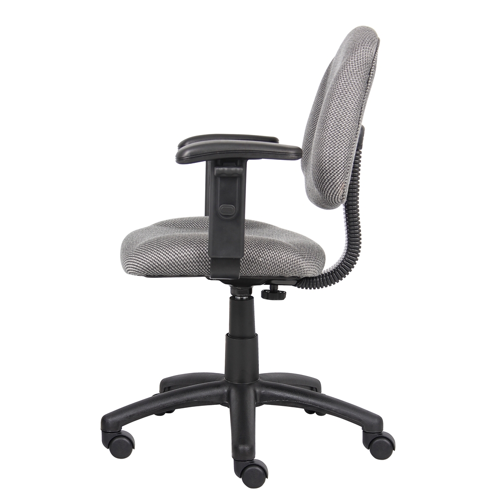 Boss Grey  Deluxe Posture Chair W/ Adjustable Arms. Picture 5