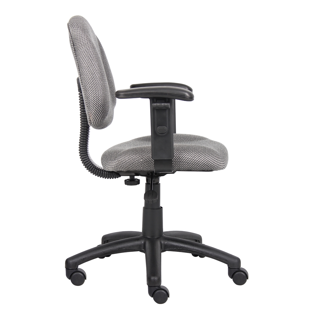 Boss Grey  Deluxe Posture Chair W/ Adjustable Arms. Picture 6