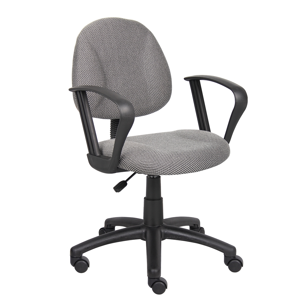 Boss Grey  Deluxe Posture Chair W/ Loop Arms. Picture 1