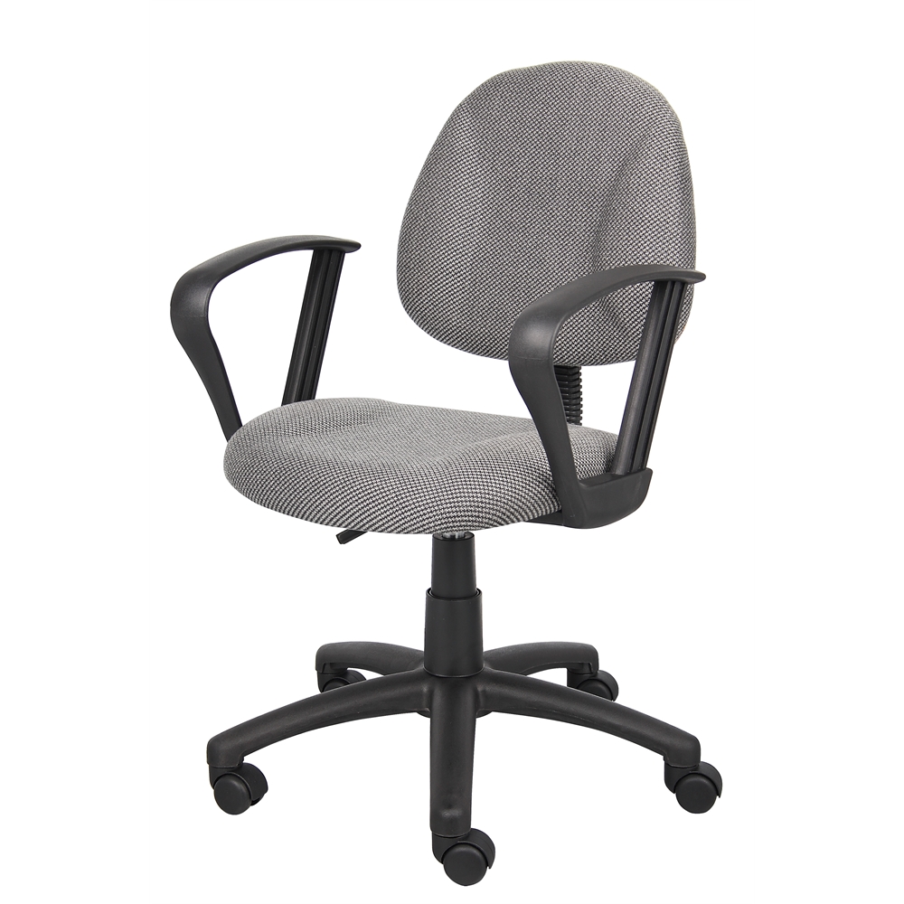 Boss Grey  Deluxe Posture Chair W/ Loop Arms. Picture 4