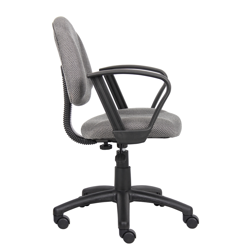 Boss Grey  Deluxe Posture Chair W/ Loop Arms. Picture 6