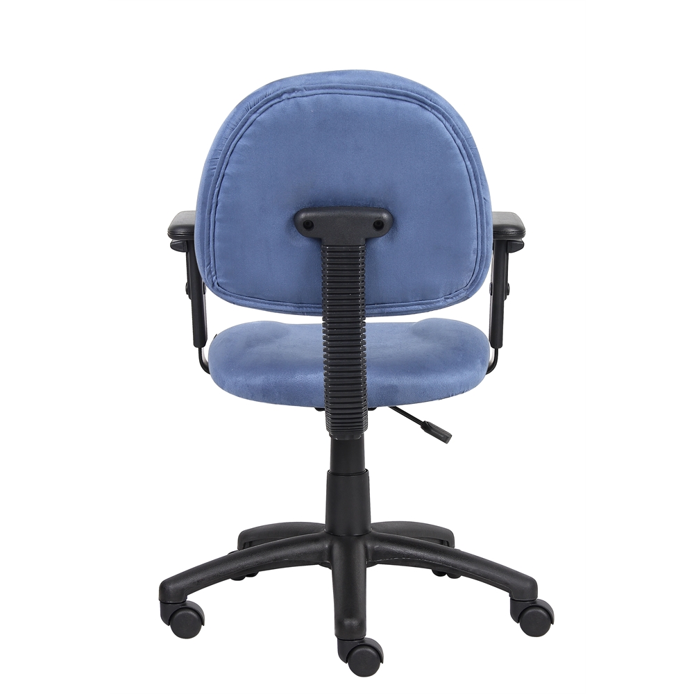 Boss Blue Microfiber Deluxe Posture Chair W/ Adjustable Arms.. Picture 4