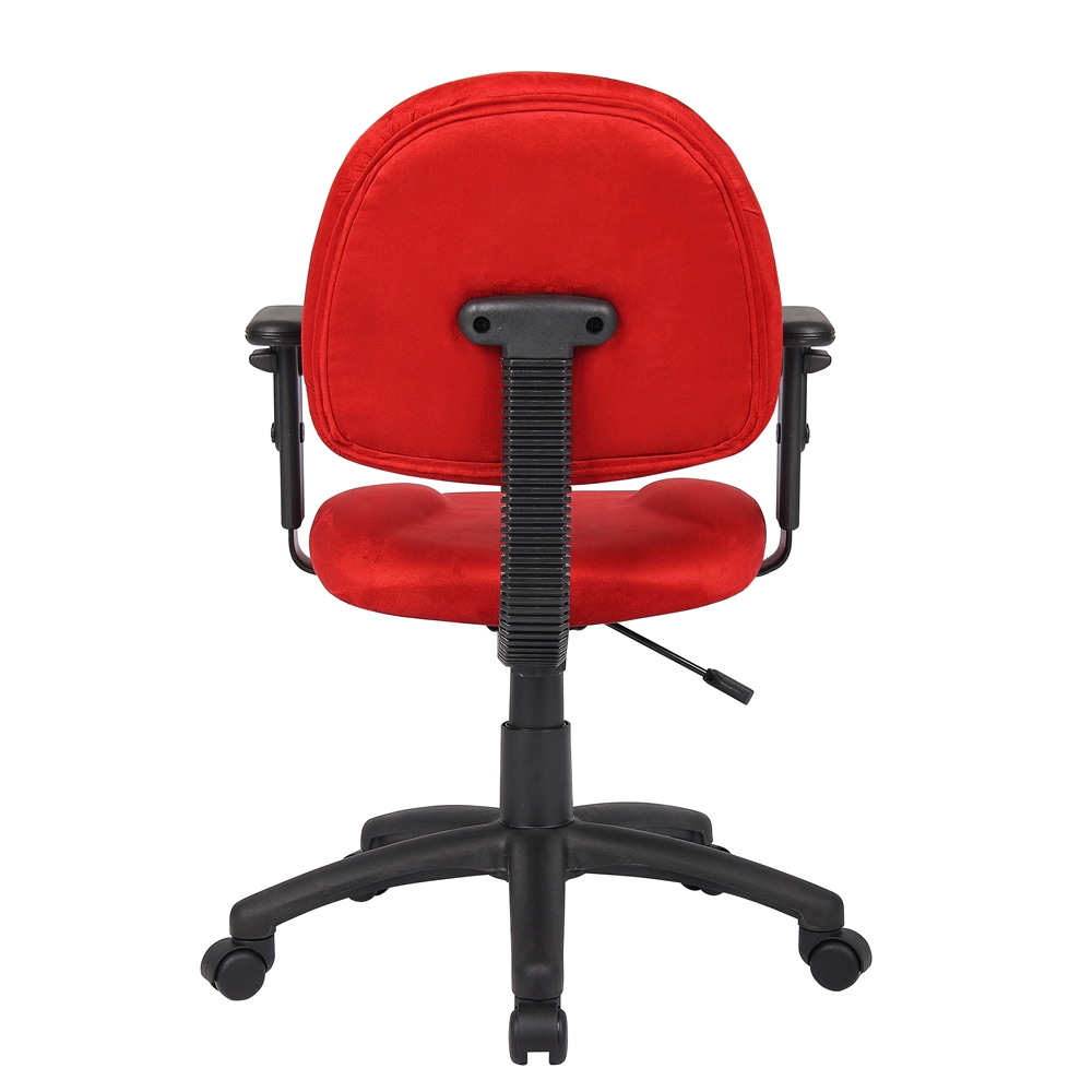 Boss Red Microfiber Deluxe Posture Chair W/ Adjustable Arms.. The main picture.