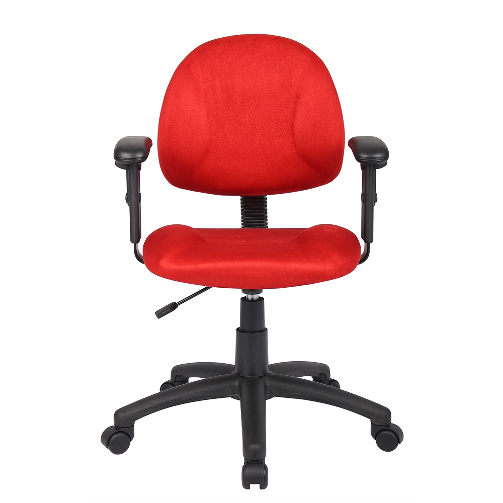 Boss Red Microfiber Deluxe Posture Chair W/ Adjustable Arms.. Picture 2