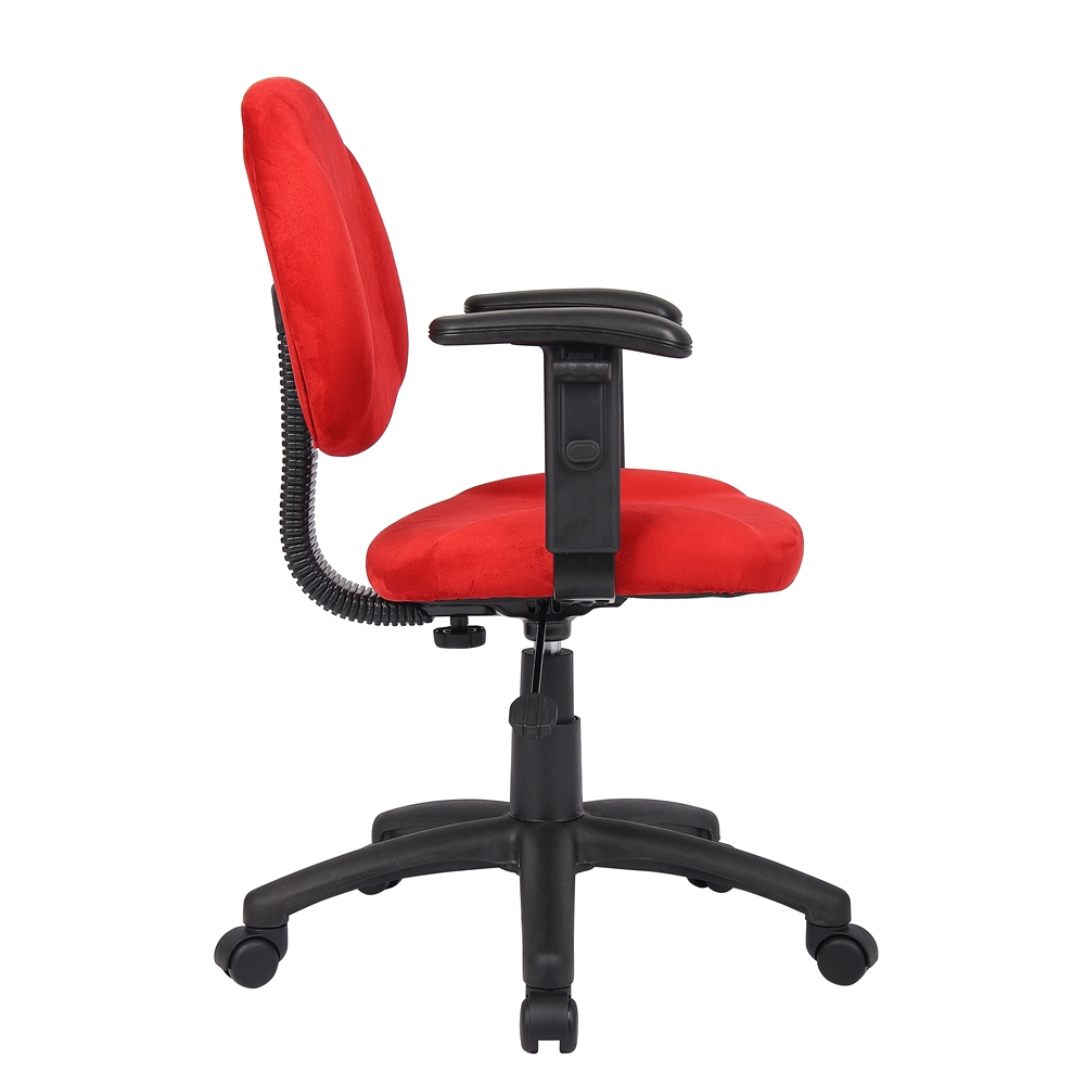Boss Red Microfiber Deluxe Posture Chair W/ Adjustable Arms.. Picture 3