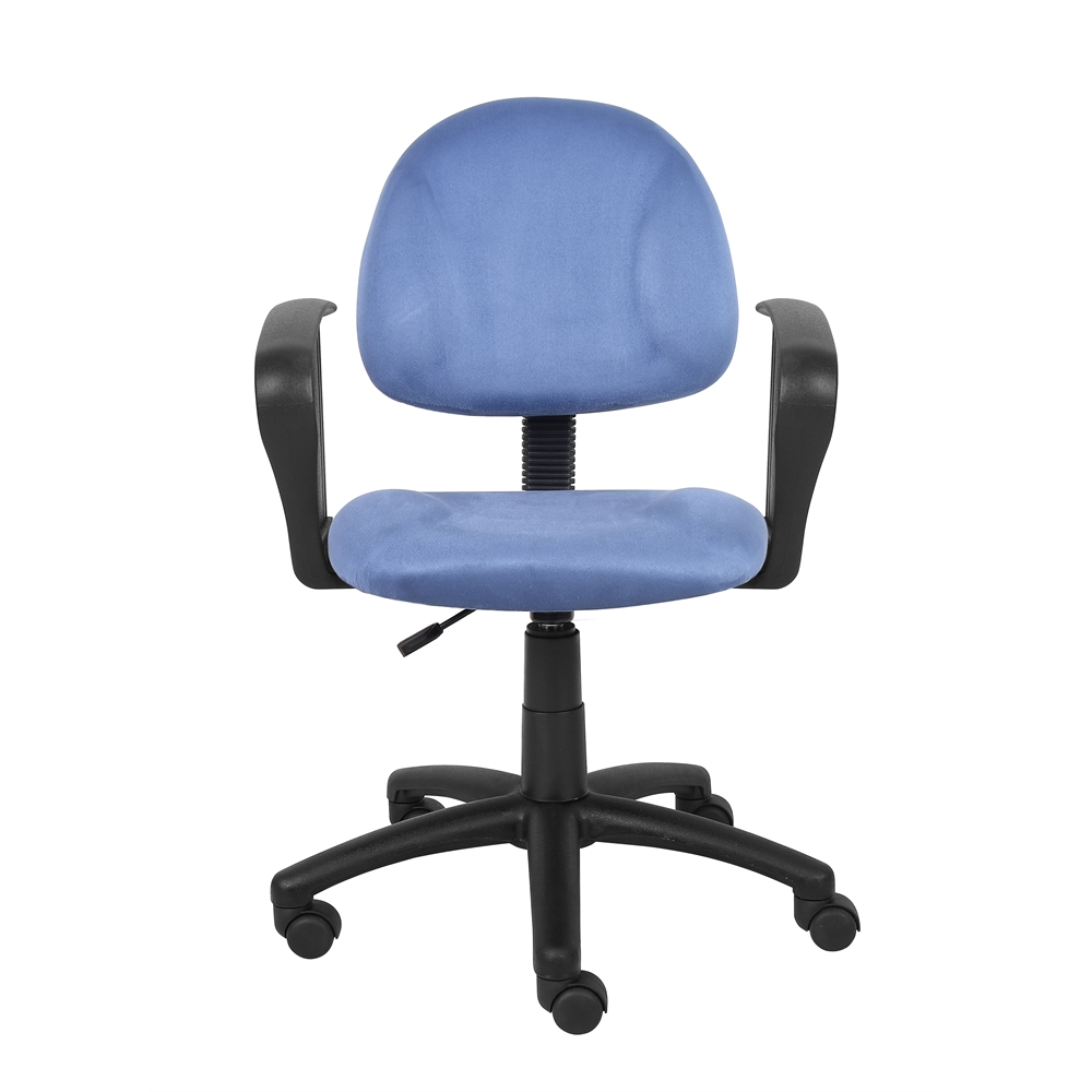 Boss Blue Microfiber Deluxe Posture Chair W/ Loop Arms.. Picture 2