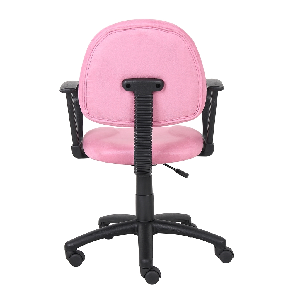 Boss Pink Microfiber Deluxe Posture Chair W/ Loop Arms.. Picture 1