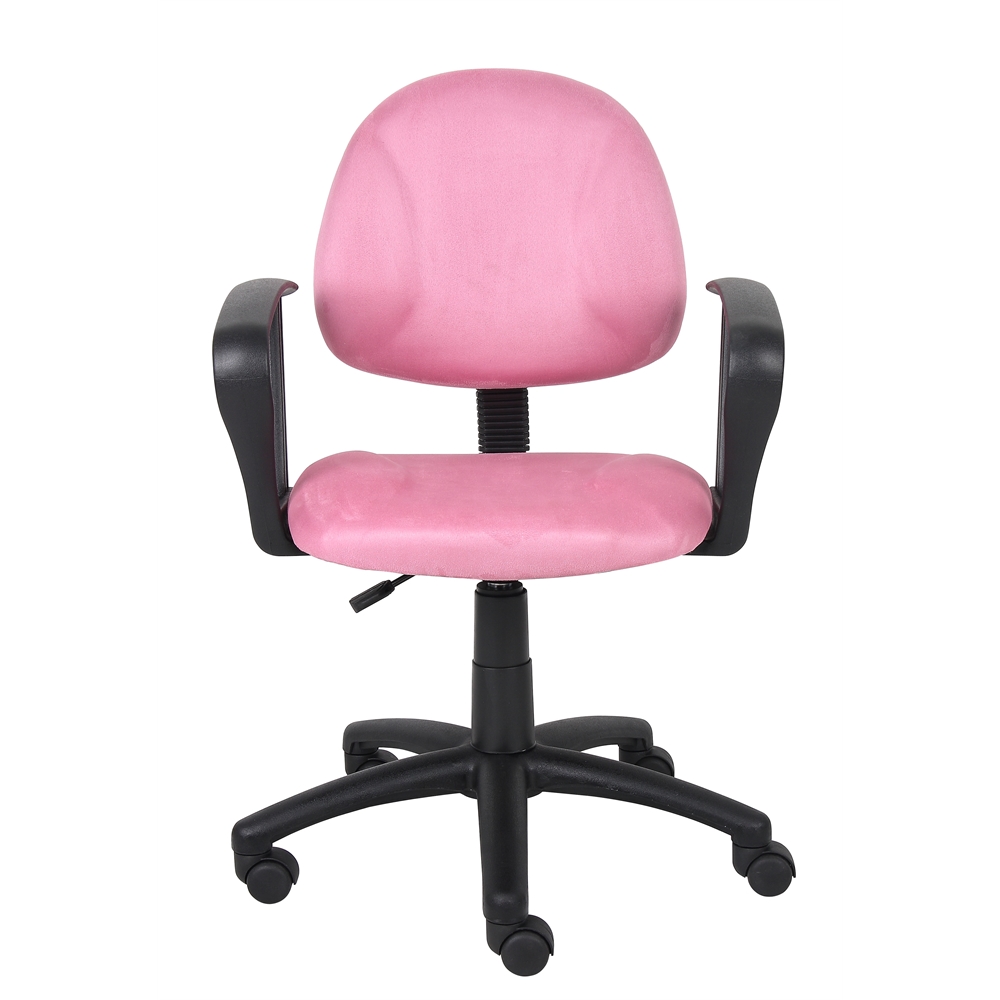 Boss Pink Microfiber Deluxe Posture Chair W/ Loop Arms.. Picture 2