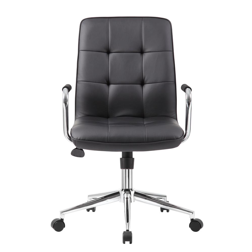 Boss Modern Office Chair w/Chrome Arms - Black. Picture 2