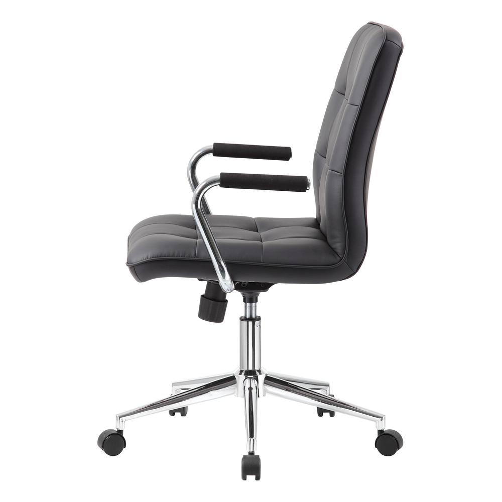 Boss Modern Office Chair w/Chrome Arms - Black. Picture 5
