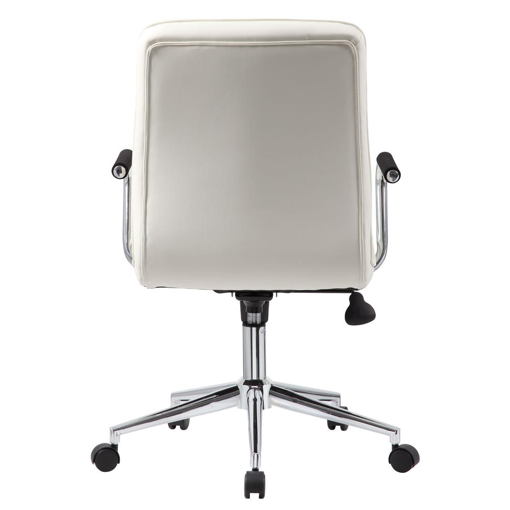 Boss Modern Office Chair w/Chrome Arms- White. Picture 4