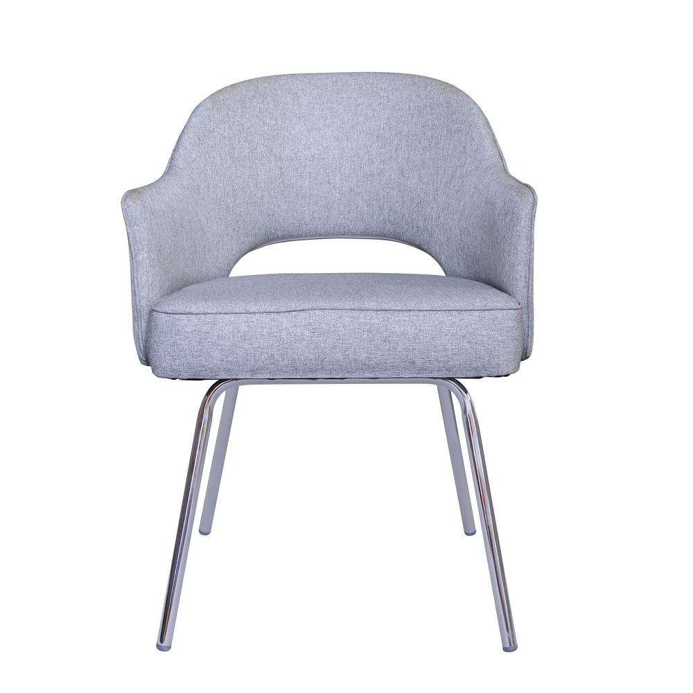 Grey Linen Guest Chair. Picture 1