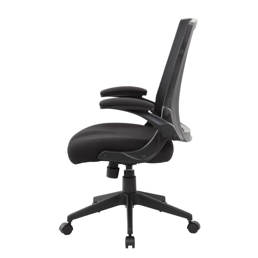 Boss Black Mesh Flip Arm Chair. Picture 5