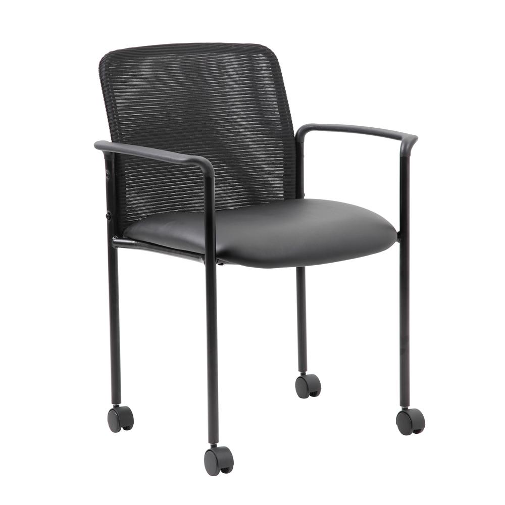 Boss Mesh Guest Chair with Casters, Black. Picture 6