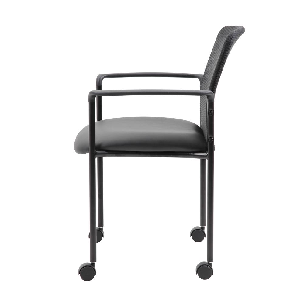 Boss Mesh Guest Chair with Casters, Black. Picture 1