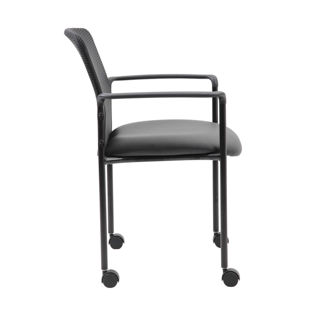 Boss Mesh Guest Chair with Casters, Black. Picture 4