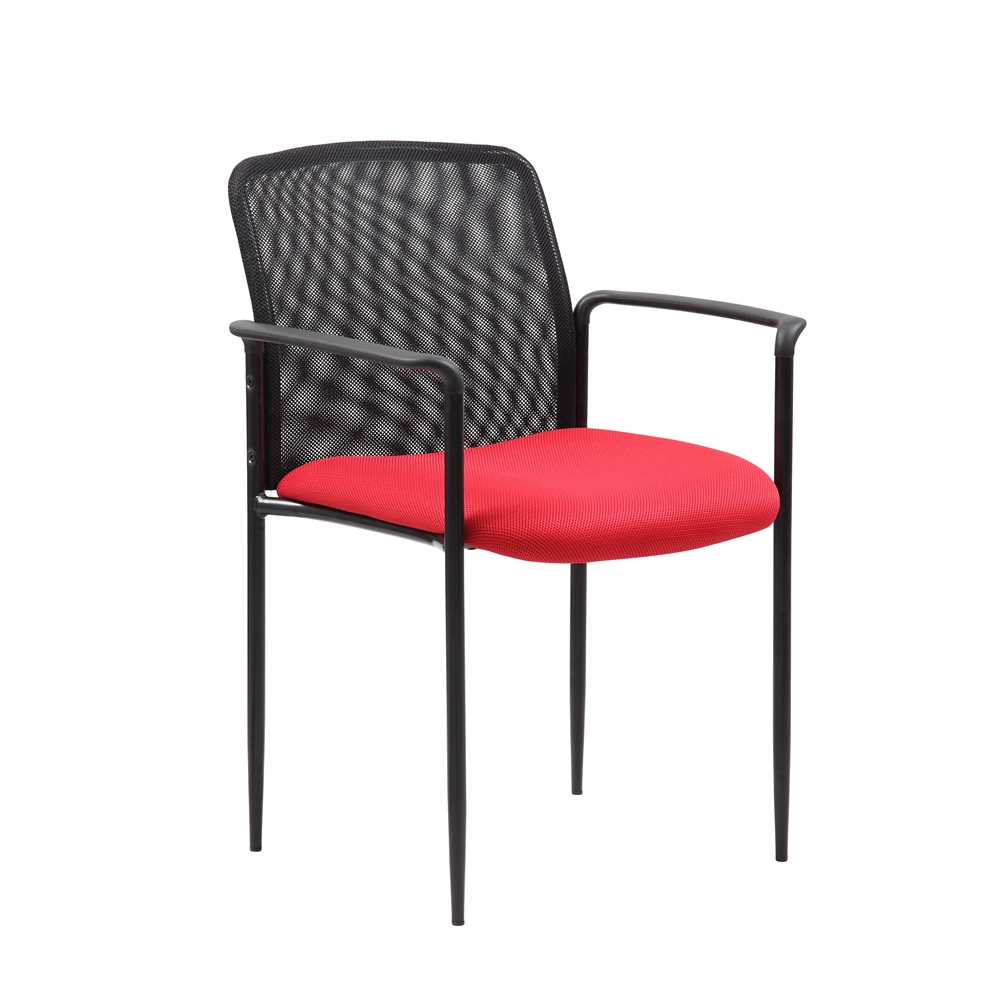 Boss Stackable Mesh Guest Chair - Red. The main picture.