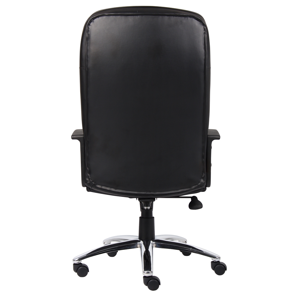 Boss High Back LeatherPlus Chair W/ Chrome Base. Picture 2