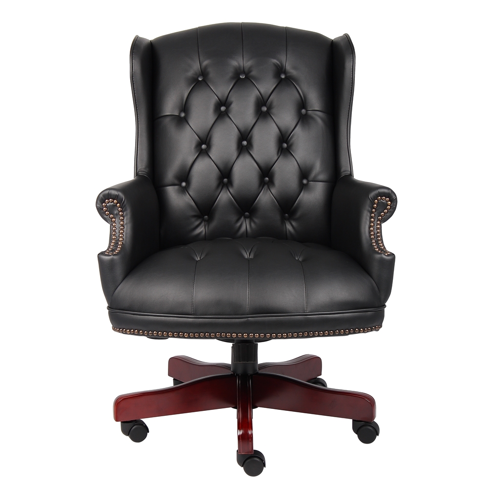 Boss Wingback Traditional Chair In Black. Picture 3